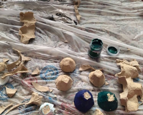 خانواده بزرگ شهید چمران عروسک شانه تخم مرغی با وسایل ساده