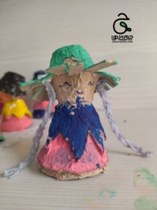 خانواده بزرگ شهید چمران عروسک شانه تخم مرغی با وسایل ساده