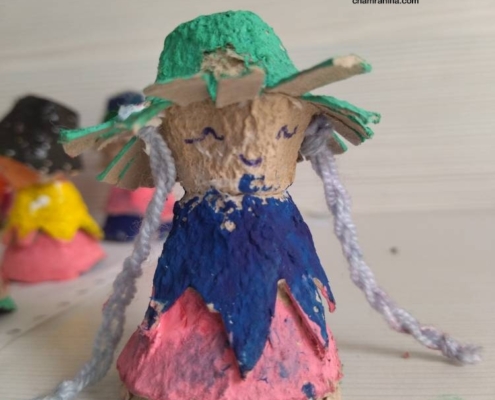 خانواده بزرگ شهید چمران عروسک شانه تخم مرغی با وسایل ساده